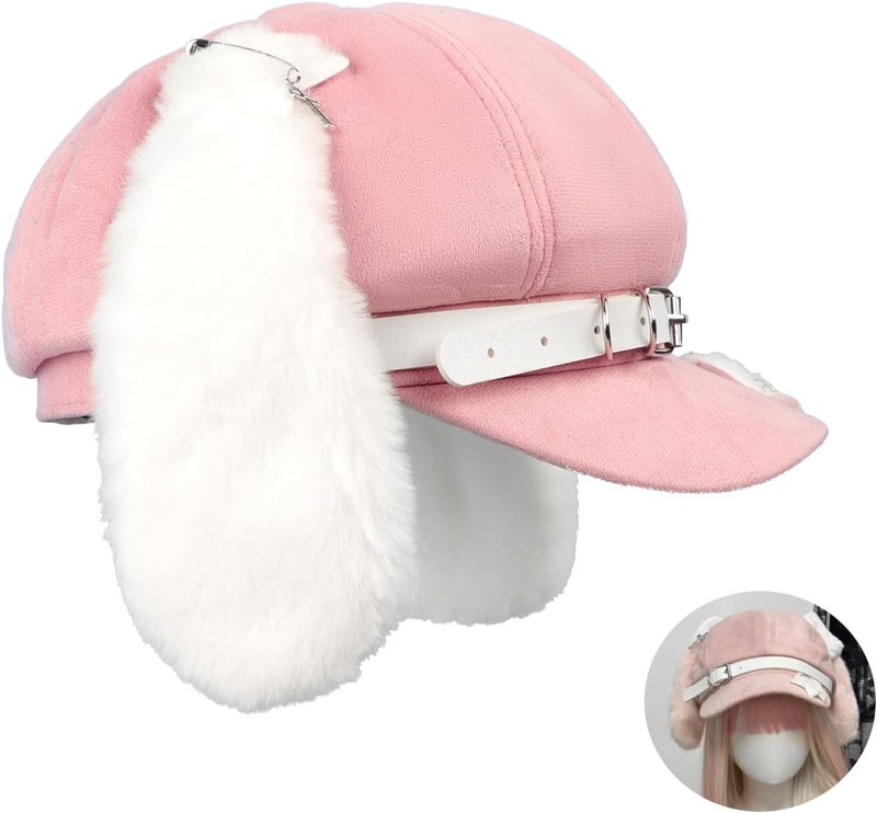 BXT Lovely Women Beret Hat Cap with Long Puppy Ears Artists Painter's Hat for Students Teenage Girls - Image 5